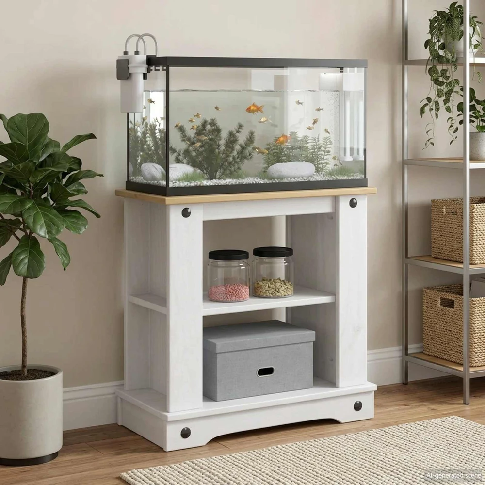 Akvariumo stovas CORONA Balta ir ruda 60 x 30 x 60 cm 150 kg