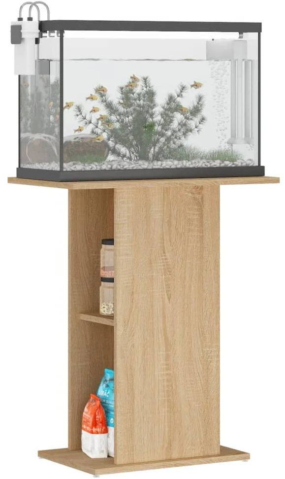 Akvariumo stovas, sonoma ąžuolo, 60,5x36x72,5cm, mediena