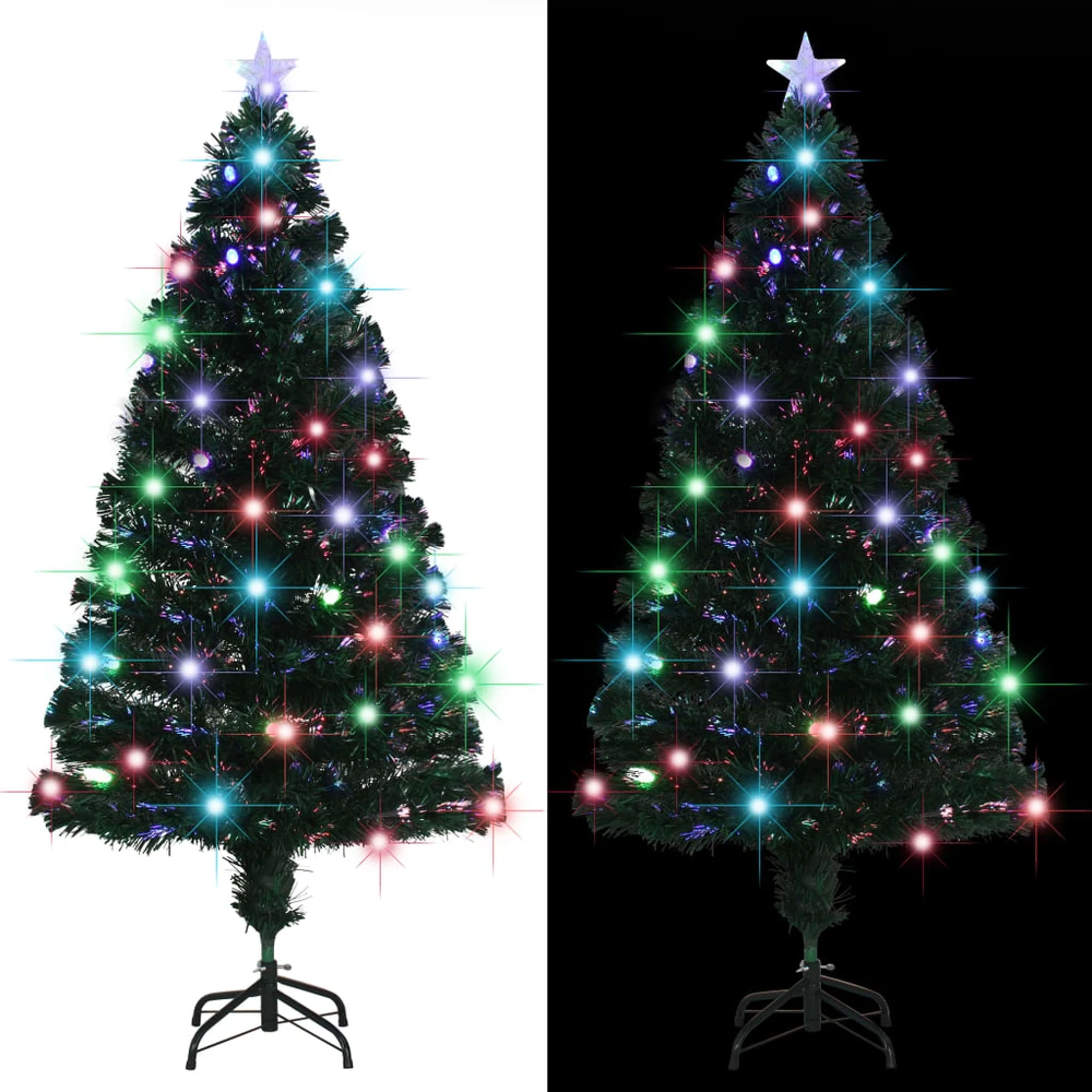 Apšviesta Kalėdų eglutė su stovu, 150cm, optinis pluoštas