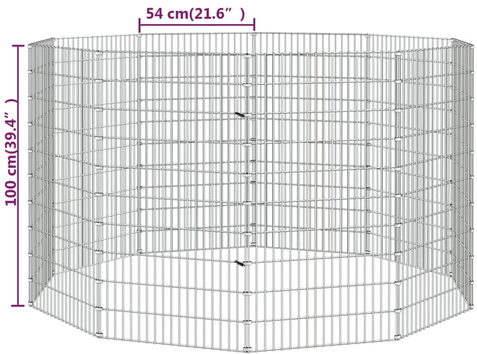 Aptvaras gyvūnams, 10 segmentų, 54x100cm, galvanizuota geležis