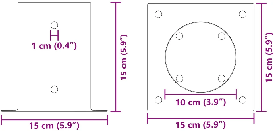 Apvalus žemės inkaras 12 vnt. Antracito 15 x 15 x 15 cm Metalas
