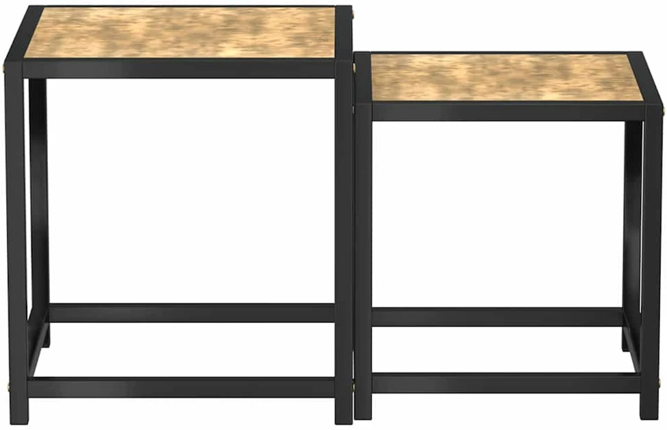 Arbatos staliukai, 2vnt., juodos ir geltonos spalvos, MDF