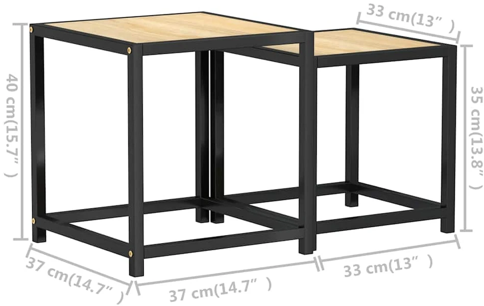 Arbatos staliukai, 2vnt., sonoma ąžuolo spalvos, MDF