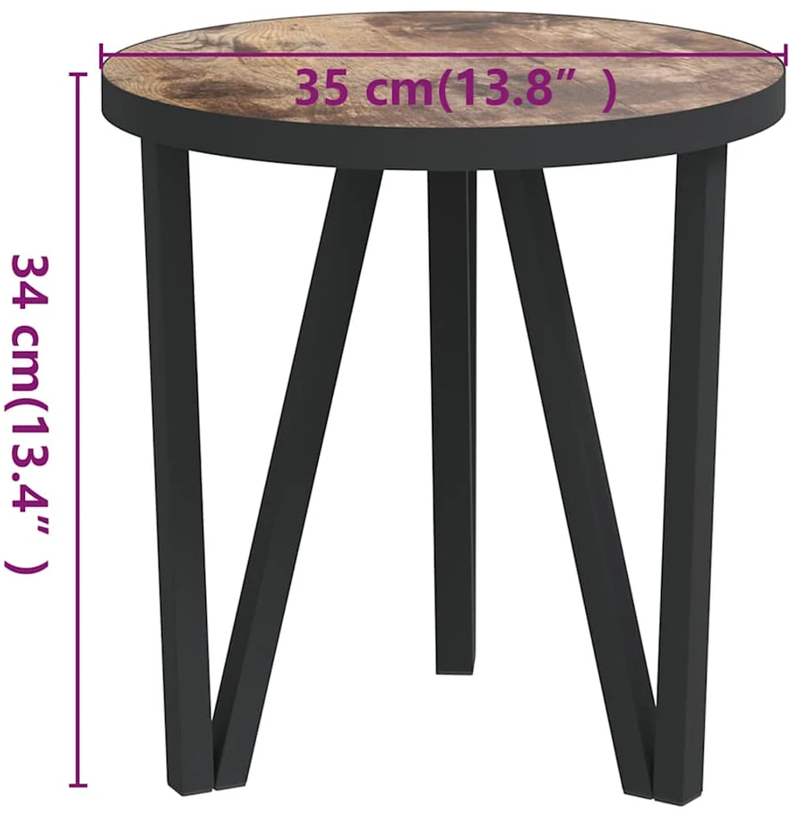 Arbatos staliukas, juodas ir geltonas, 35cm skersmens, MDF