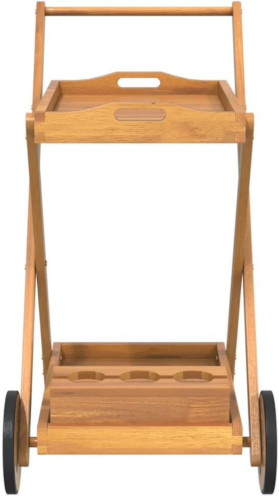 Arbatos vežimėlis, 54x87x90cm, akacijos medienos masyvas