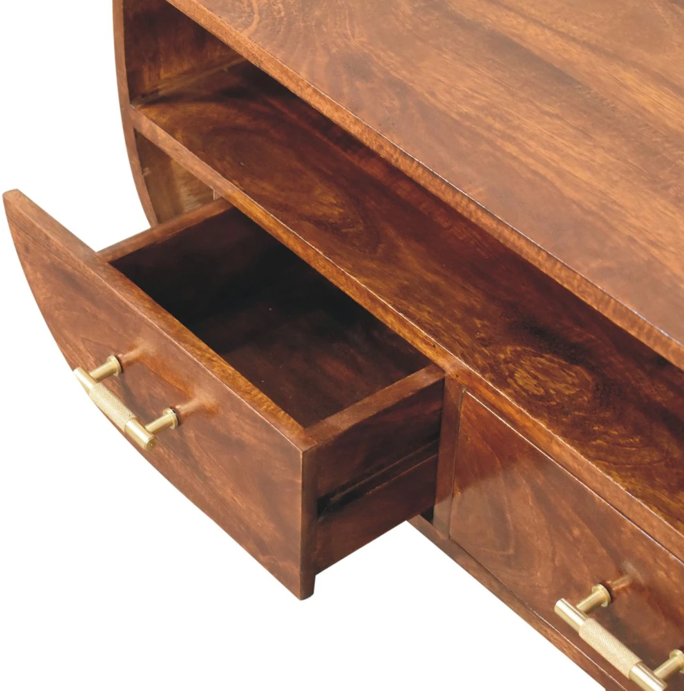 Artisan Furniture Agra mango medienos kavos staliukas, kaštono atspalvio