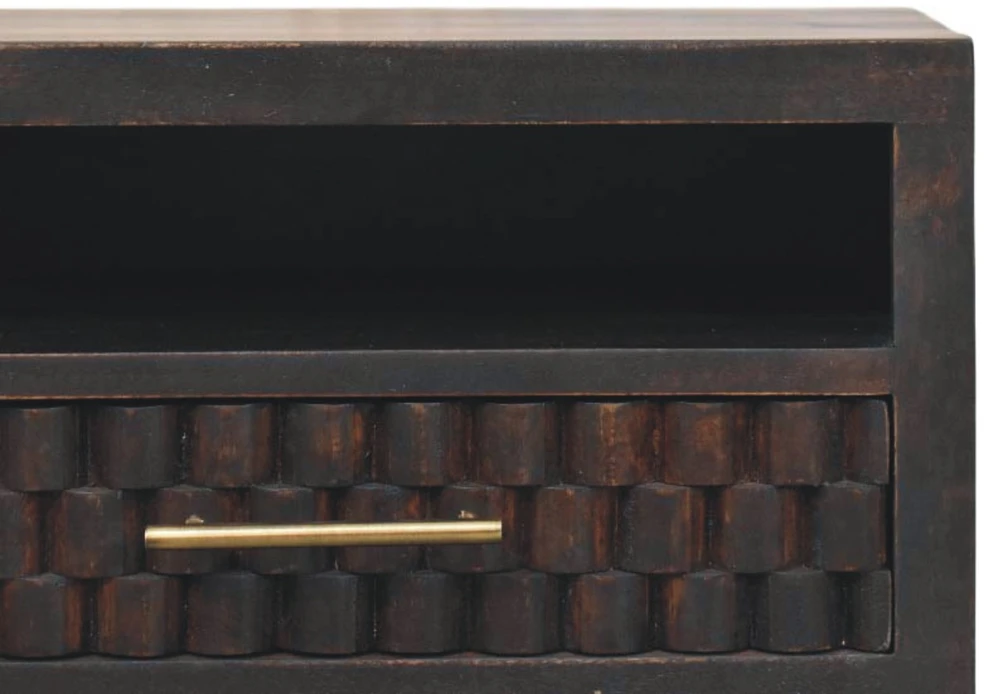 Artisan Furniture Arno prie sienos montuojamas mango medienos naktinis staliukas