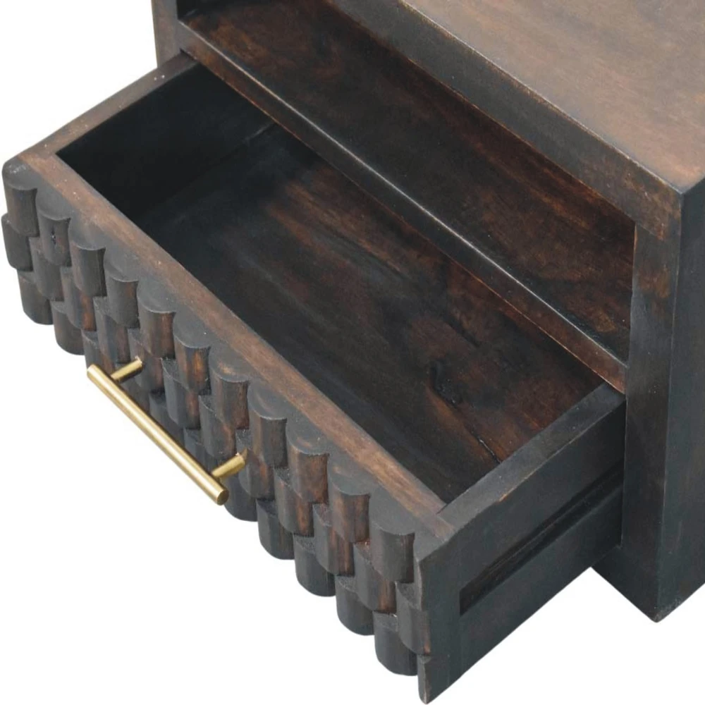 Artisan Furniture Arno prie sienos montuojamas mango medienos naktinis staliukas