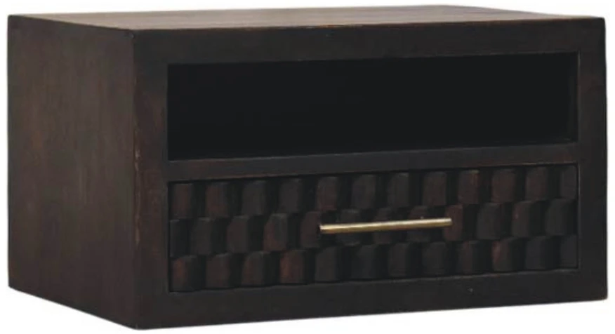 Artisan Furniture Arno prie sienos montuojamas mango medienos naktinis staliukas