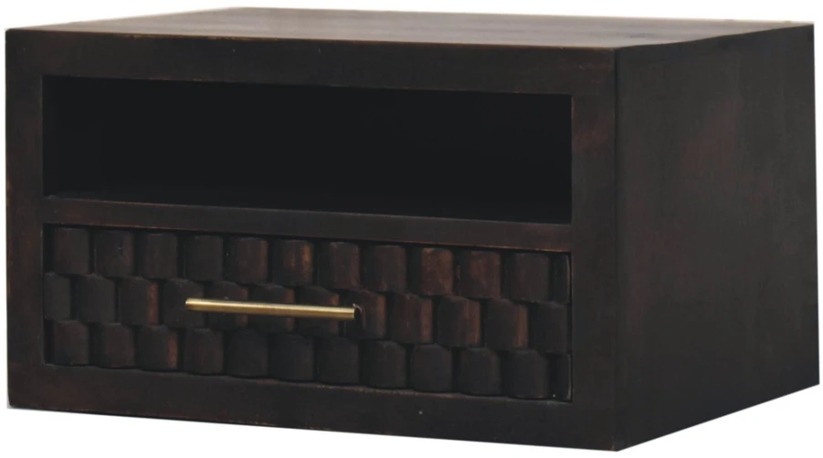 Artisan Furniture Arno prie sienos montuojamas mango medienos naktinis staliukas