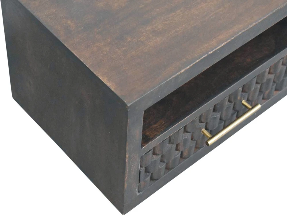 Artisan Furniture Arno prie sienos montuojamas mango medienos naktinis staliukas