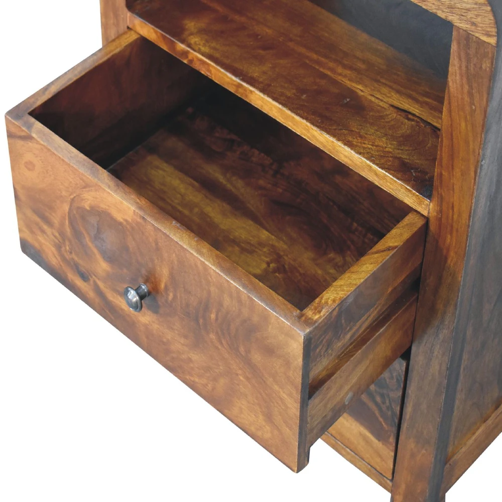 Artisan Furniture Aspen mango medienos naktinis staliukas, kaštono atspalvio