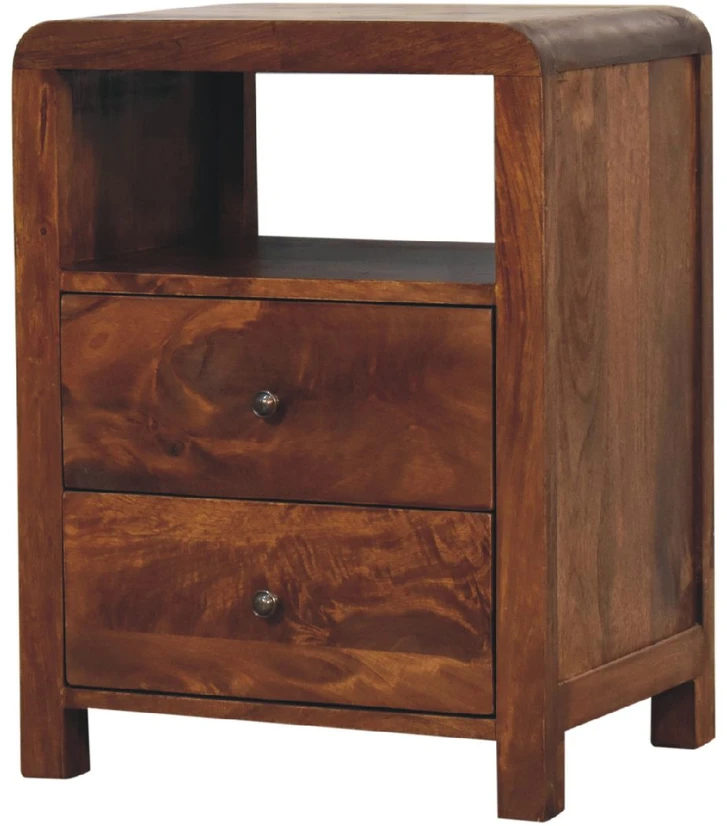 Artisan Furniture Aspen mango medienos naktinis staliukas, kaštono atspalvio