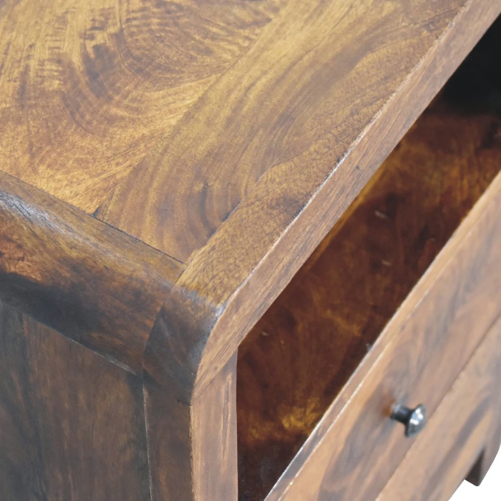 Artisan Furniture Aspen mango medienos naktinis staliukas, kaštono atspalvio