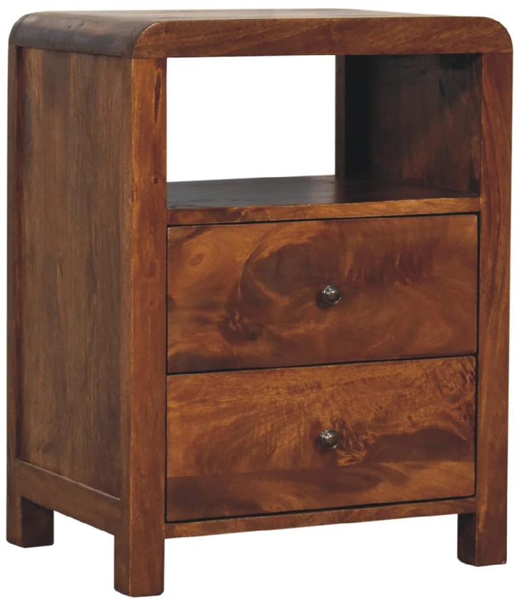 Artisan Furniture Aspen mango medienos naktinis staliukas, kaštono atspalvio