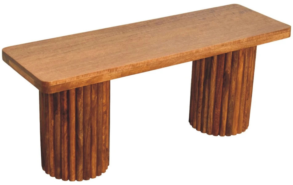 Artisan Furniture Astoria su reljefiniu fasadu mango medienos suoliukas