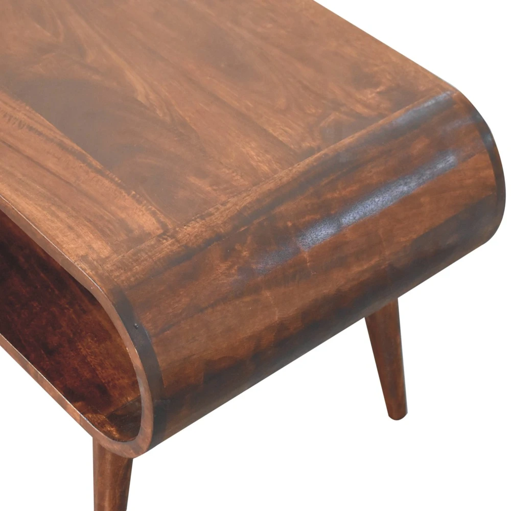 Artisan Furniture Atviras mango medienos kavos staliukas, Kalifornijos riešutmedžio atspalvio