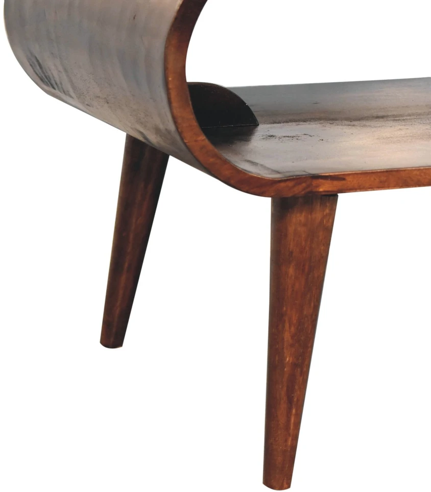Artisan Furniture Atviras mango medienos kavos staliukas, Kalifornijos riešutmedžio atspalvio