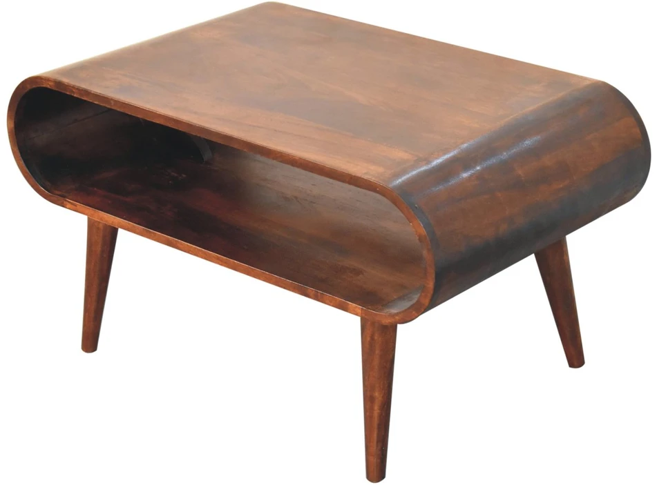 Artisan Furniture Atviras mango medienos kavos staliukas, Kalifornijos riešutmedžio atspalvio