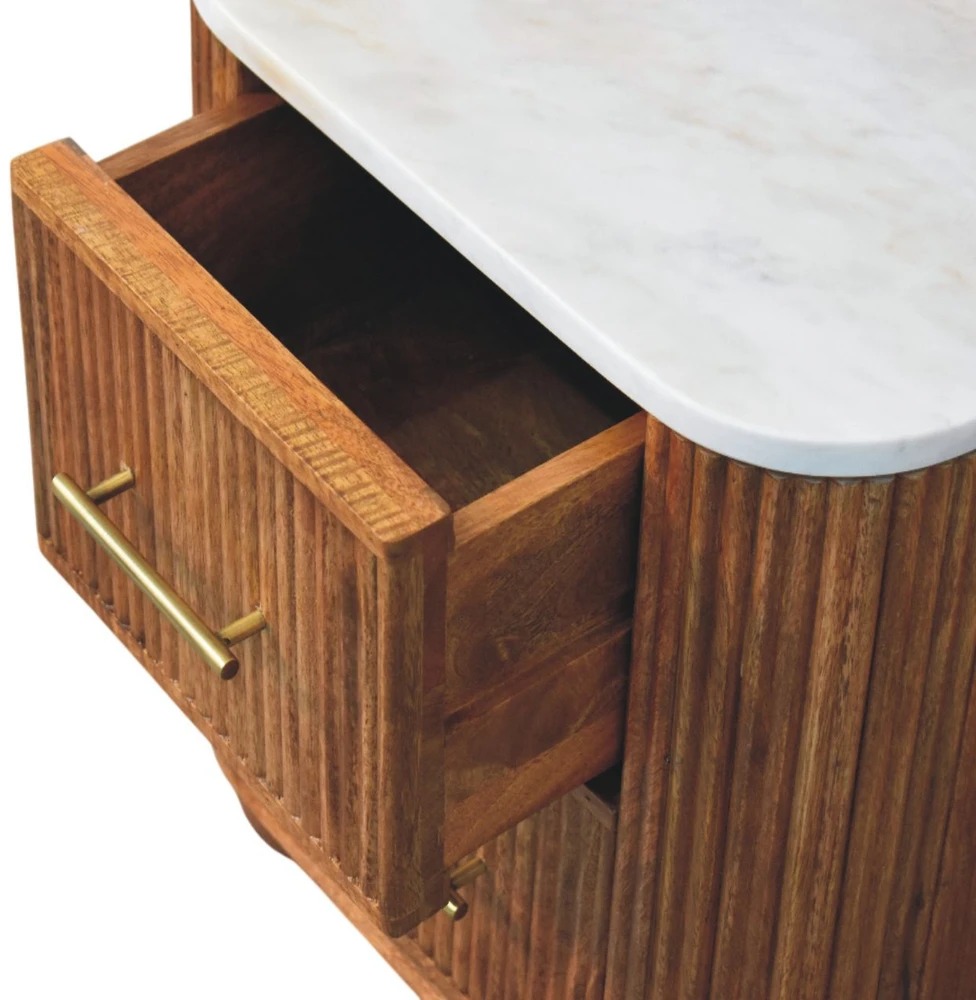 Artisan Furniture Aurora Marble naktinis staliukas su marmuro detale