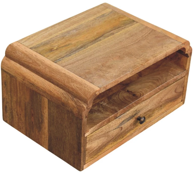 Artisan Furniture Avora prie sienos montuojamas mango medienos naktinis staliukas