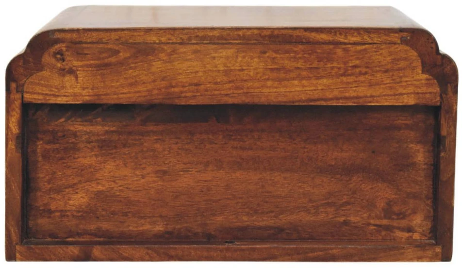 Artisan Furniture Avora prie sienos montuojamas mango medienos komoda, kaštono atspalvio