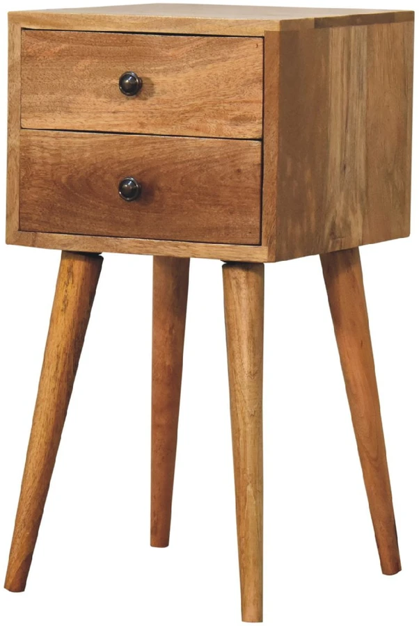 Artisan Furniture Ąžuolo atspalvio mini naktinis staliukas su 2 stalčiais