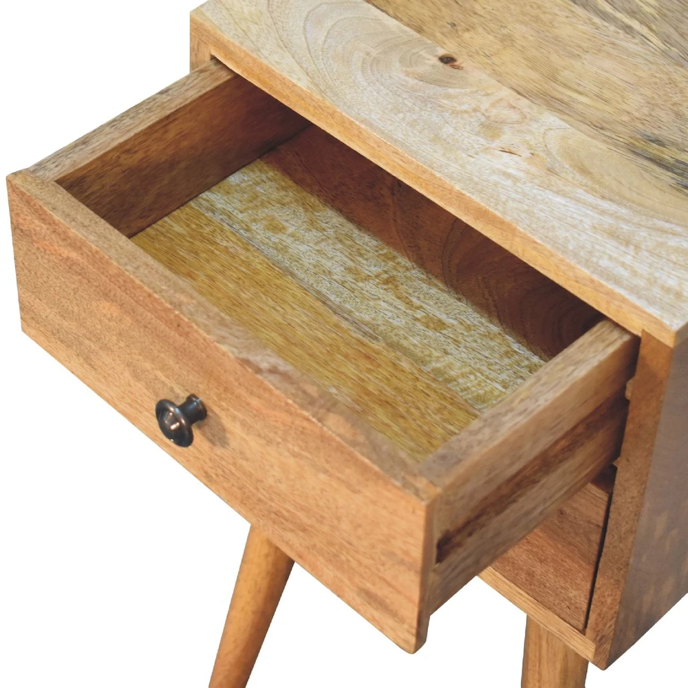 Artisan Furniture Ąžuolo atspalvio mini naktinis staliukas su 2 stalčiais