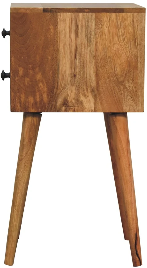 Artisan Furniture Ąžuolo atspalvio mini naktinis staliukas su 2 stalčiais