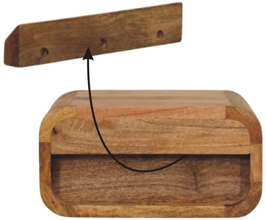Artisan Furniture Ąžuolo atspalvio mini naktinis staliukas su 1 stalčiumi, 30 cm