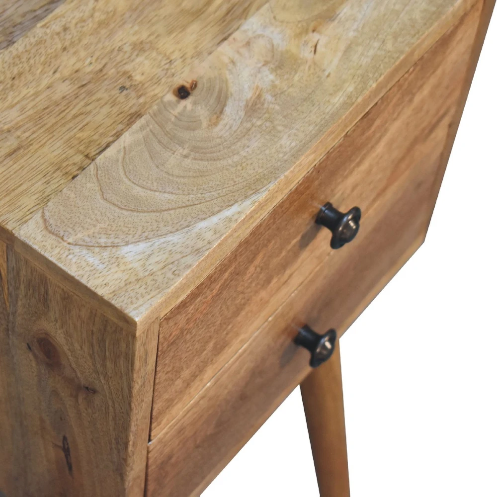 Artisan Furniture Ąžuolo atspalvio mini naktinis staliukas su 2 stalčiais