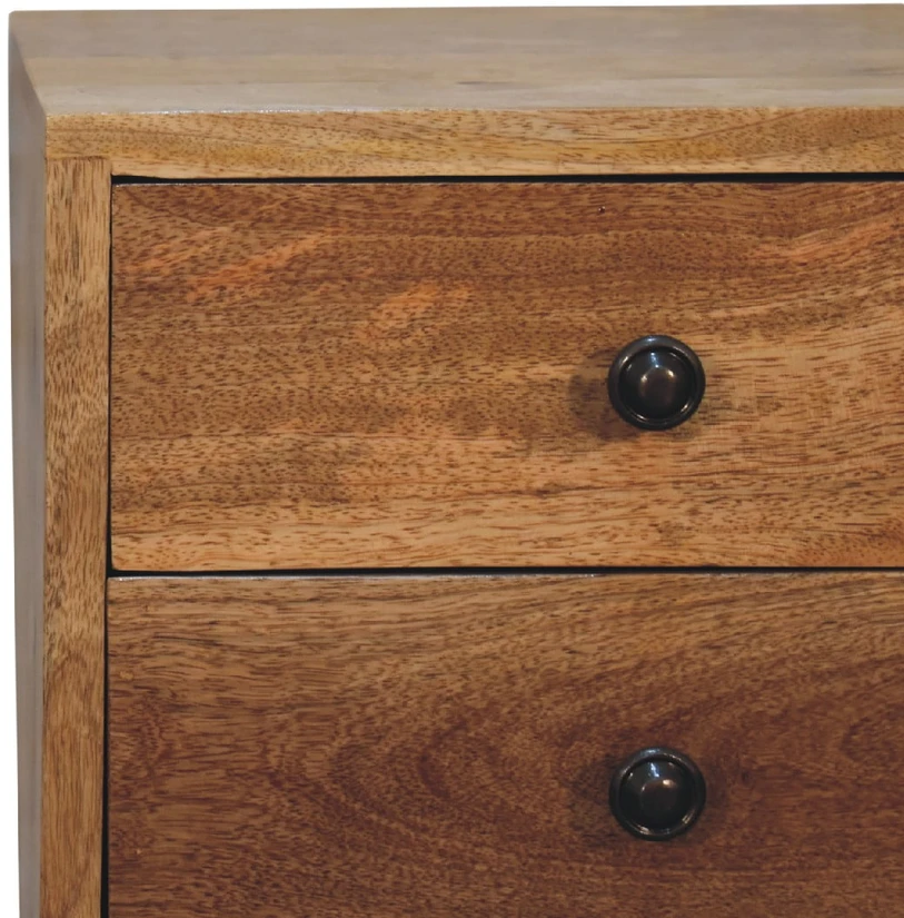 Artisan Furniture Ąžuolo atspalvio mini naktinis staliukas su 2 stalčiais
