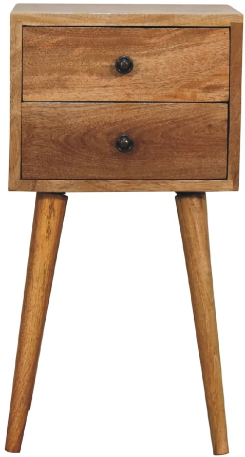 Artisan Furniture Ąžuolo atspalvio mini naktinis staliukas su 2 stalčiais