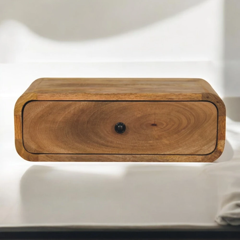 Artisan Furniture Ąžuolo atspalvio naktinis staliukas su 1 stalčiumi, 45 cm