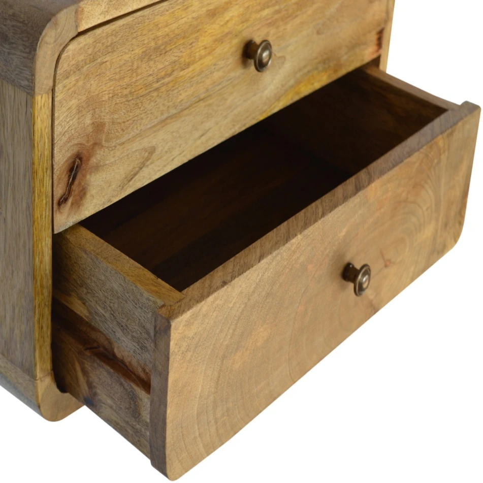 Artisan Furniture Ąžuolo atspalvio naktinis staliukas su 2 stalčiais