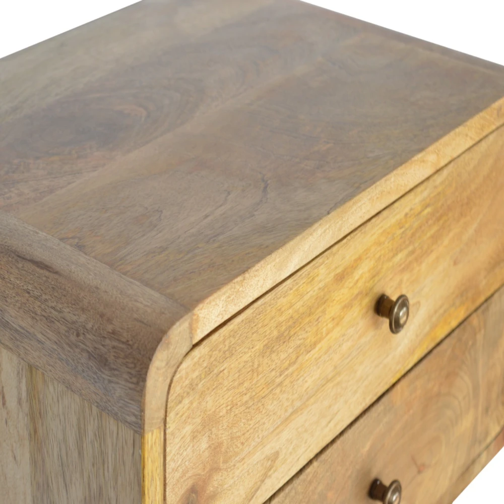 Artisan Furniture Ąžuolo atspalvio naktinis staliukas su 2 stalčiais