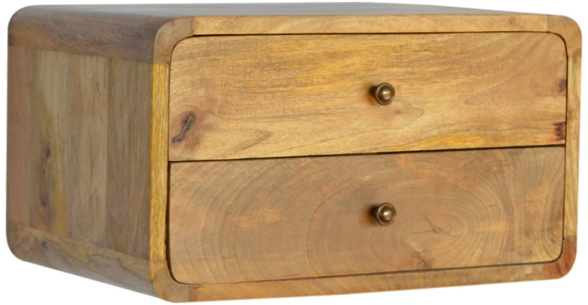 Artisan Furniture Ąžuolo atspalvio naktinis staliukas su 2 stalčiais