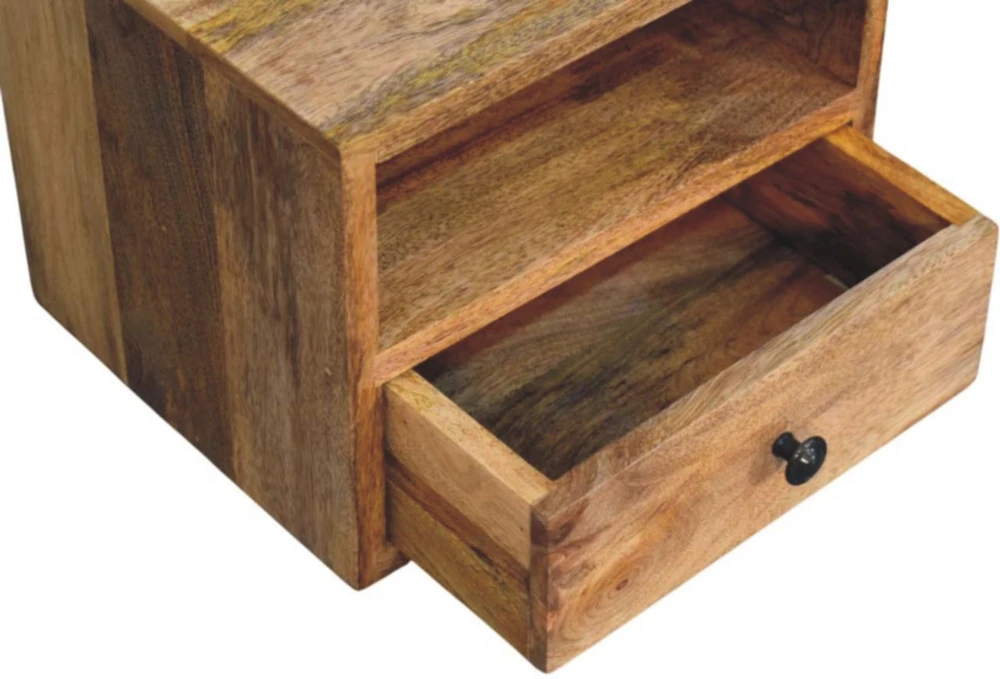 Artisan Furniture Ąžuolo atspalvio naktinis staliukas su 1 stalčiumi, 30 cm