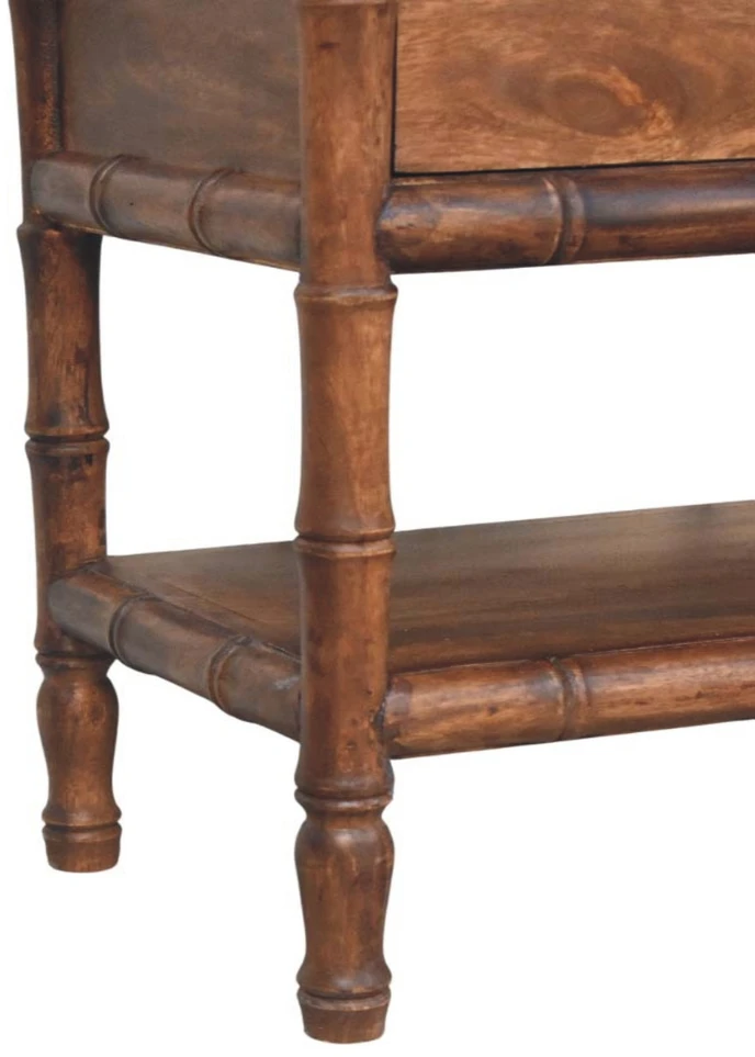 Artisan Furniture Bamboo Carved mango medienos daiktadėžė su raižytomis detalėmis