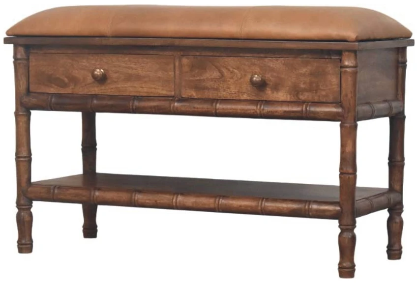 Artisan Furniture Bamboo Carved mango medienos daiktadėžė su raižytomis detalėmis