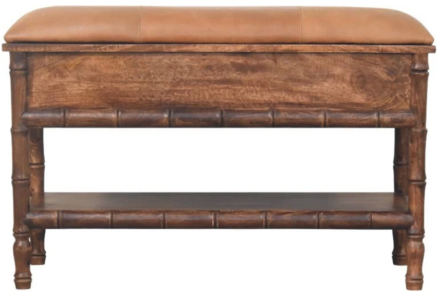 Artisan Furniture Bamboo Carved mango medienos daiktadėžė su raižytomis detalėmis
