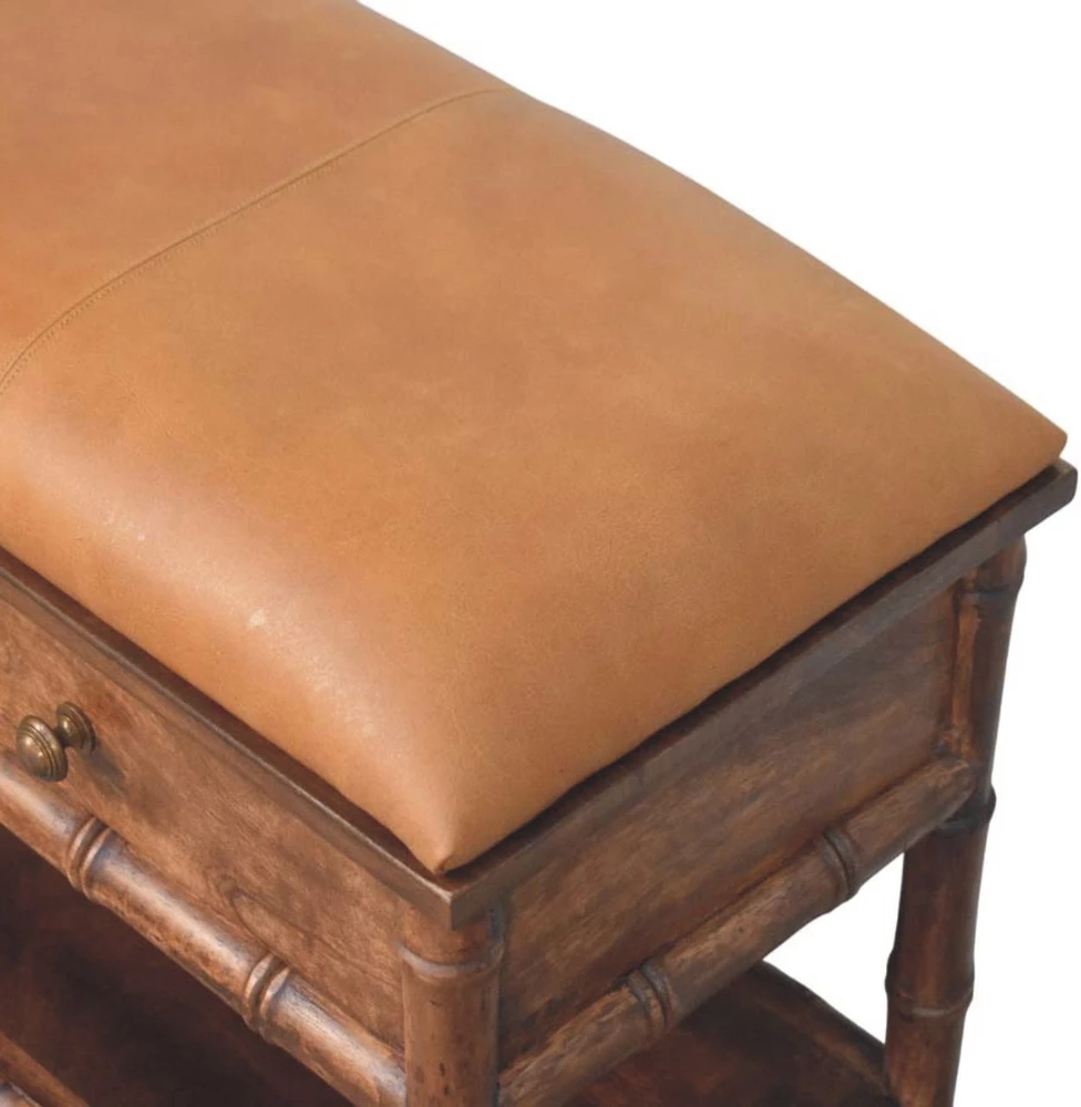 Artisan Furniture Bamboo Carved mango medienos daiktadėžė su raižytomis detalėmis