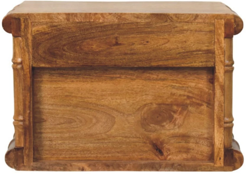 Artisan Furniture Bamboo mango medienos naktinis staliukas, gintarinio ąžuolo atspalvio
