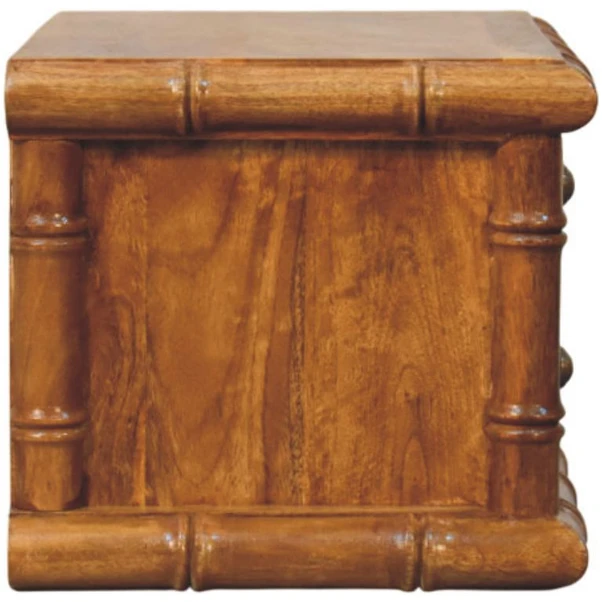 Artisan Furniture Bamboo mango medienos naktinis staliukas, gintarinio ąžuolo atspalvio