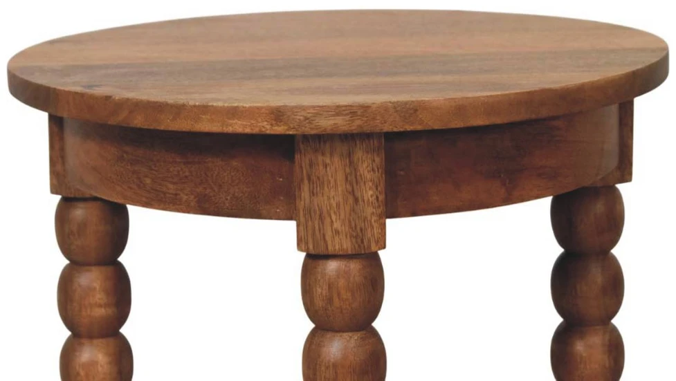 Artisan Furniture Barley Twist Round mango medienos šoninis staliukas