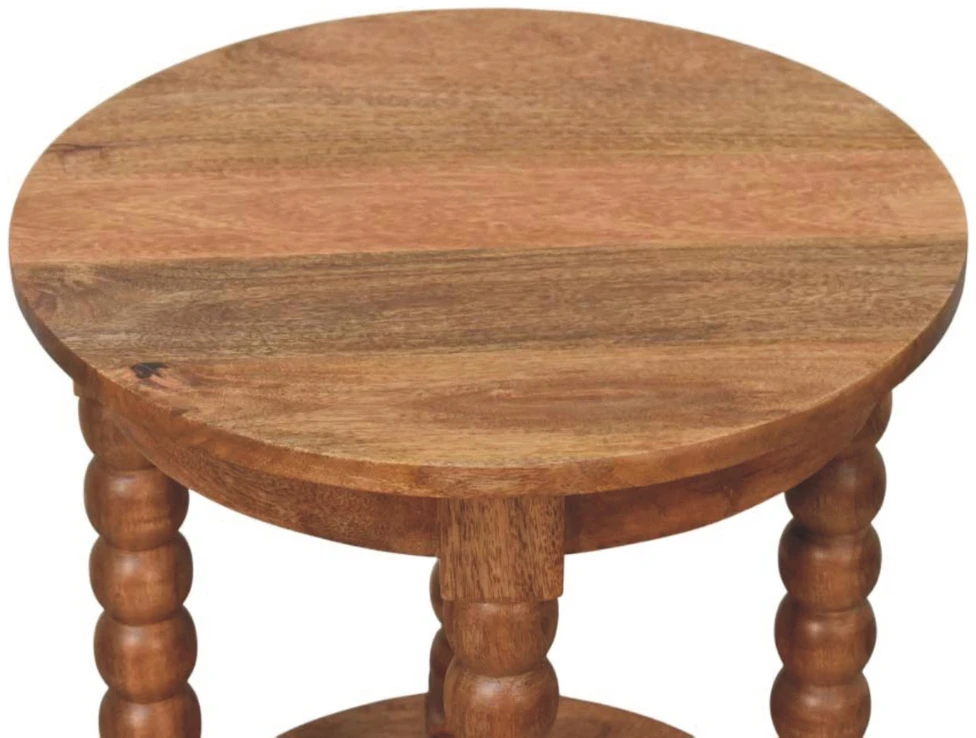 Artisan Furniture Barley Twist Round mango medienos šoninis staliukas