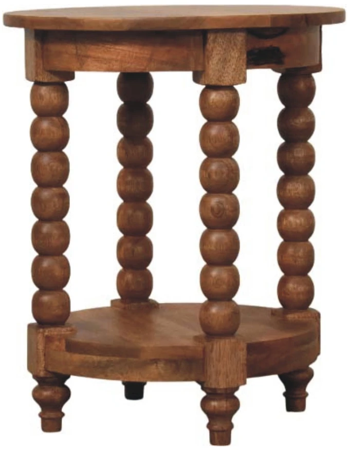 Artisan Furniture Barley Twist Round mango medienos šoninis staliukas