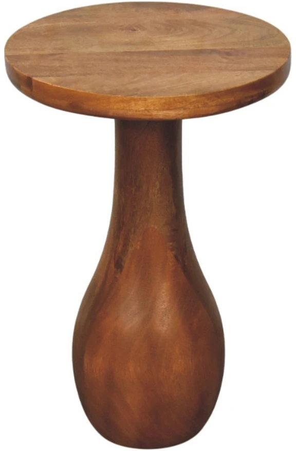 Artisan Furniture Base lenktų formų mango medienos šoninis staliukas