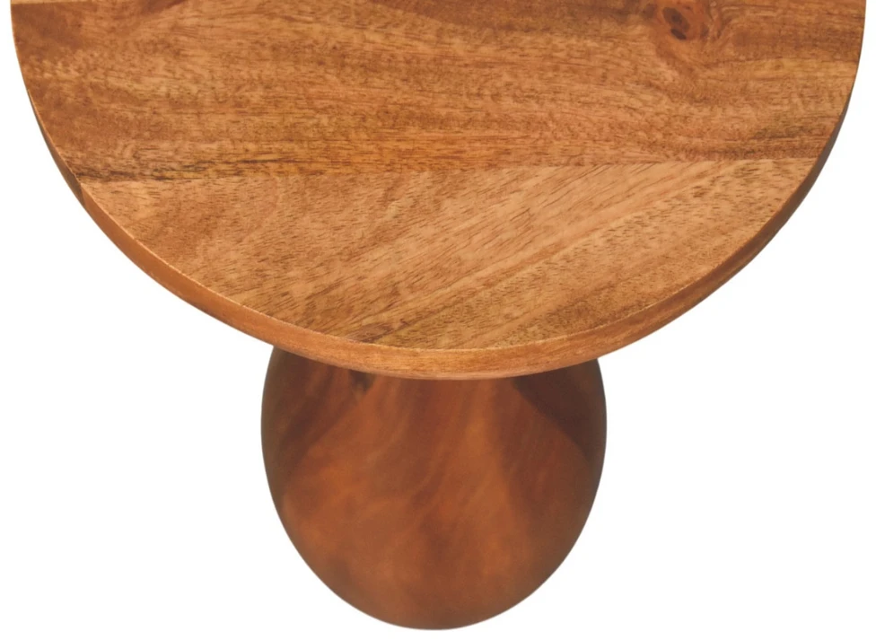 Artisan Furniture Base lenktų formų mango medienos šoninis staliukas