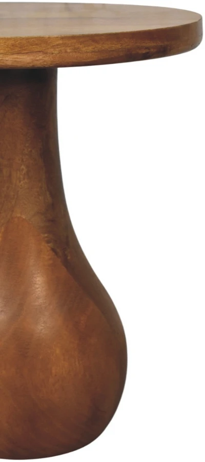 Artisan Furniture Base lenktų formų mango medienos šoninis staliukas